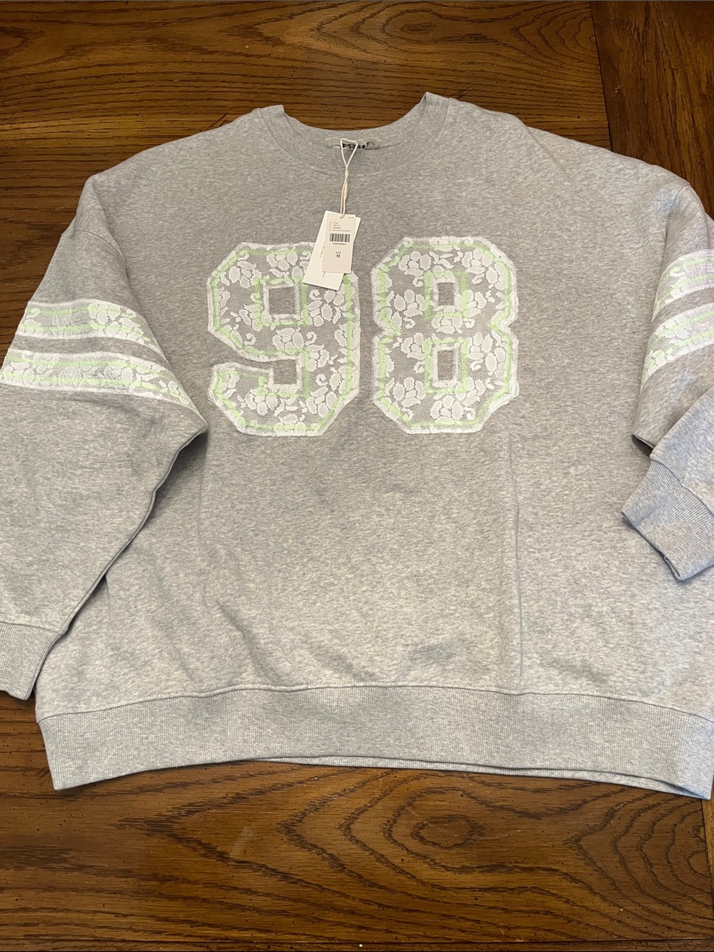 LSPACE x Anthropologie Lace 98 Graphic Sweatshirt, size medium, new with tags